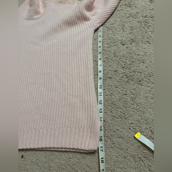 Garnet Hill | Pink Recycled Cashmere Turtleneck Button Side Sz M - Picture 8 of 10